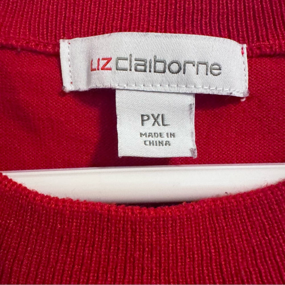 Liz Claiborne Red Button-Accent Sweater - Picture 2 of 6